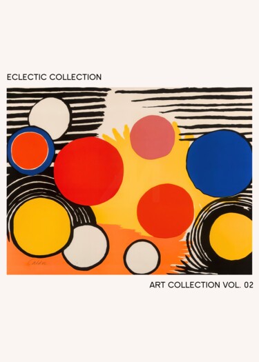 "Calder's Eclectic A…" başlıklı Dijital Sanat 春宇 关 tarafından, Orijinal sanat, AI tarafından oluşturulan görüntü Ahşap panel…