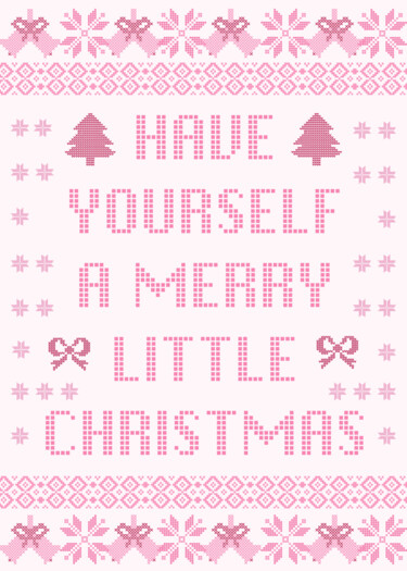 Digital Arts titled "Pink Knit Merry Lit…" by Chun Yu Guan, Original Artwork, AI generated image Mounted on Wood Panel