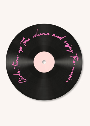 Digital Arts titled "Girls Turn Up The V…" by Chun Yu Guan, Original Artwork, AI generated image Mounted on Wood Panel