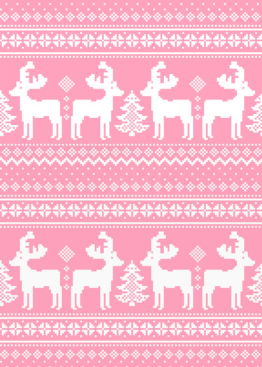 Arts numériques intitulée "Pink Reindeer Fair…" par Chun Yu Guan, Œuvre d'art originale, Image générée par l'IA Monté sur Pa…