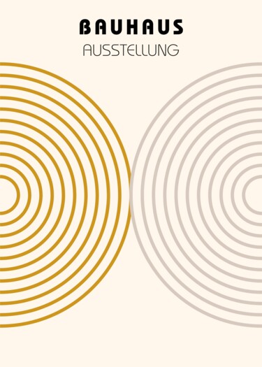 Digital Arts titled "Bauhaus Inspired Ab…" by Chun Yu Guan, Original Artwork, AI generated image Mounted on Wood Panel