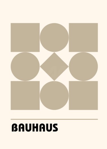 Grafika cyfrowa / sztuka generowana cyfrowo zatytułowany „Bauhaus Geometric B…” autorstwa 春宇 关, Oryginalna praca, Obraz gene…