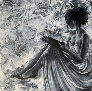 "Pensées" başlıklı Tablo Émilie Pineau tarafından, Orijinal sanat, Akrilik Ahşap Sedye çerçevesi üzerine monte edilmiş