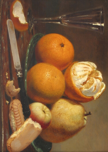 Digital Arts titled "Oil Painting of Fru…" by Chun Yu Guan, Original Artwork, AI generated image Mounted on Wood Panel