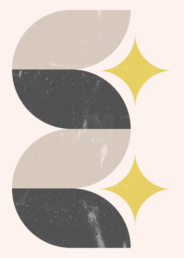 Digital Arts titled "Abstract Geometric…" by Chun Yu Guan, Original Artwork, AI generated image Mounted on Wood Panel