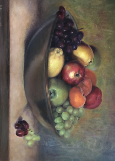 "Abundant Fruit Bowl…" başlıklı Dijital Sanat 春宇 关 tarafından, Orijinal sanat, AI tarafından oluşturulan görüntü Ahşap panel…