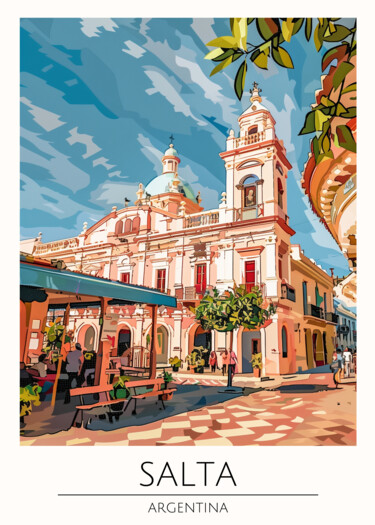 "Salta Argentina: Ci…" başlıklı Dijital Sanat 春宇 关 tarafından, Orijinal sanat, AI tarafından oluşturulan görüntü Ahşap panel…