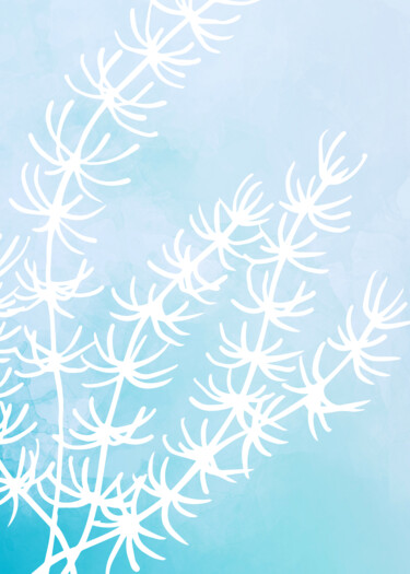 Digital Arts titled "Watercolor Botanica…" by Chun Yu Guan, Original Artwork, AI generated image Mounted on Wood Panel