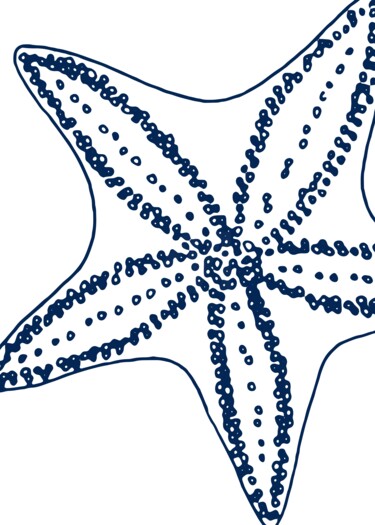 "Starfish Line Art:…" başlıklı Dijital Sanat 春宇 关 tarafından, Orijinal sanat, AI tarafından oluşturulan görüntü Ahşap panel…