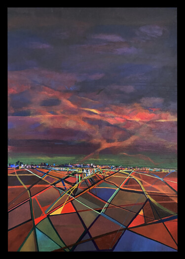 Peinture intitulée "EXTRACITY 3" par Edcha, Œuvre d'art originale, Acrylique Monté sur Châssis en bois