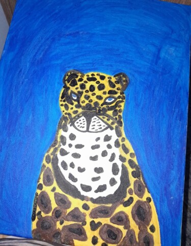 Painting titled "Onça pintada pintura" by Josue  Bryan Fernandes Da Silva Santos, Original Artwork, Acrylic Mounted on artwo…