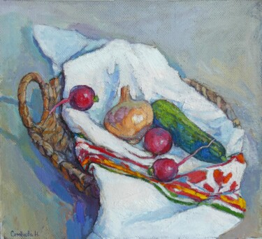 Ζωγραφική με τίτλο "Country house still…" από Natalia Semenova, Αυθεντικά έργα τέχνης, Λάδι