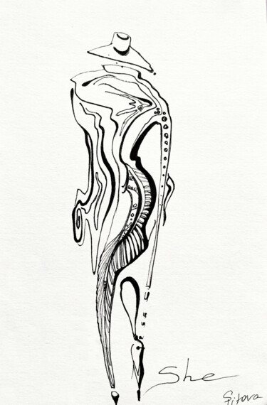 图画 标题为“Shadowed Grace or M…” 由Sveta Titova, 原创艺术品, 中性笔