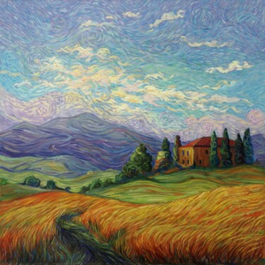 "Tuscany in Van Gogh…" başlıklı Tablo Lara Semakova tarafından, Orijinal sanat, Petrol