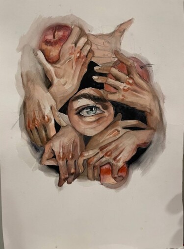 "Anxiety" başlıklı Tablo Liliia Goncharova tarafından, Orijinal sanat, Suluboya