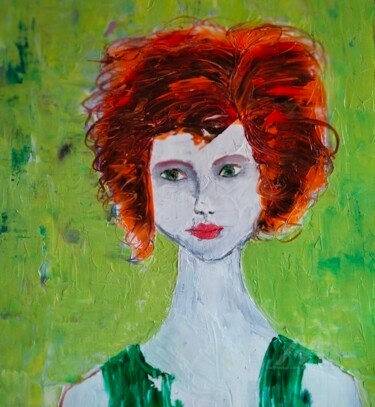 "A simple girl" başlıklı Tablo Nicole Bachelard tarafından, Orijinal sanat, Petrol Ahşap Sedye çerçevesi üzerine monte edilm…