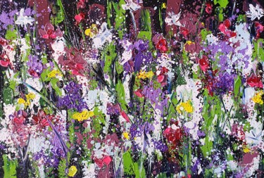 绘画 标题为“Clover Wildflowers…” 由Marina Fisher, 原创艺术品, 油