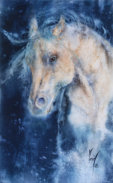 "Magic Horse IV" başlıklı Tablo Muriel Mougeolle tarafından, Orijinal sanat, Suluboya