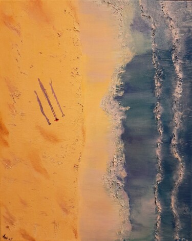 Ζωγραφική με τίτλο "Above the sea shore" από Анна Гюнтер, Αυθεντικά έργα τέχνης, Λάδι Τοποθετήθηκε στο Ξύλινο πάνελ