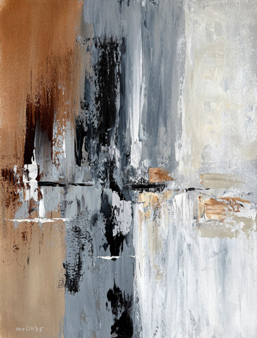 Painting titled "Sienna Grey Beige a…" by Tatiana Malinovscaia, Original Artwork, Acrylic