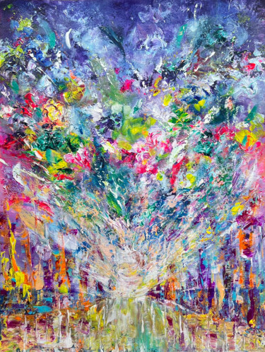 Painting titled "Сны счастливых людей" by Asiya, Original Artwork, Acrylic