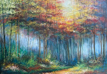 "Cold Colorful Autumn" başlıklı Tablo Nataliia Shlapak tarafından, Orijinal sanat, Petrol