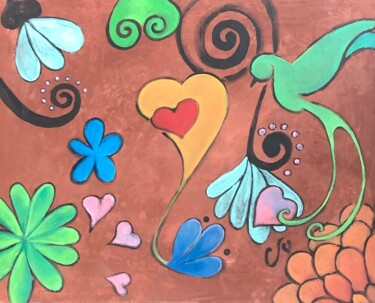 Peinture intitulée "Paix intérieure" par Clo, Œuvre d'art originale, Acrylique Monté sur Châssis en bois