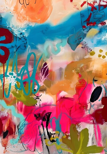 Digital Arts titled "Bloom on the beach…" by Lucy Nosfy, Original Artwork, 2D Digital Work