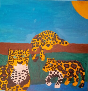 Peinture intitulée "Pintura onça pintada" par Josue  Bryan Fernandes Da Silva Santos, Œuvre d'art originale, Acrylique