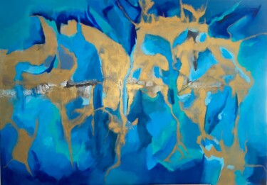 "Un nuage en Or" başlıklı Tablo Véronique Denis tarafından, Orijinal sanat, Akrilik Ahşap Sedye çerçevesi üzerine monte edil…