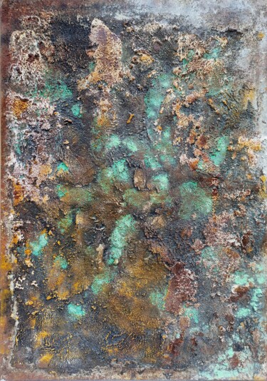 Painting titled "Corrosioni" by Stefano Tomasi, Original Artwork, Acrylic Mounted on Wood Stretcher frame