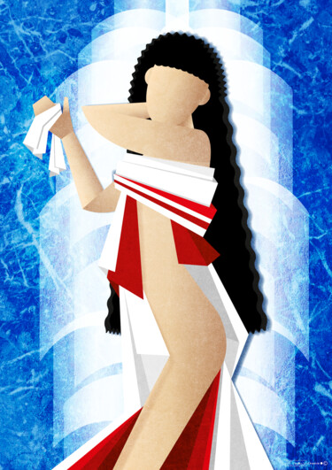 Arts numériques intitulée "la vestale aux ther…" par Cheese, Œuvre d'art originale, Travail numérique 2D