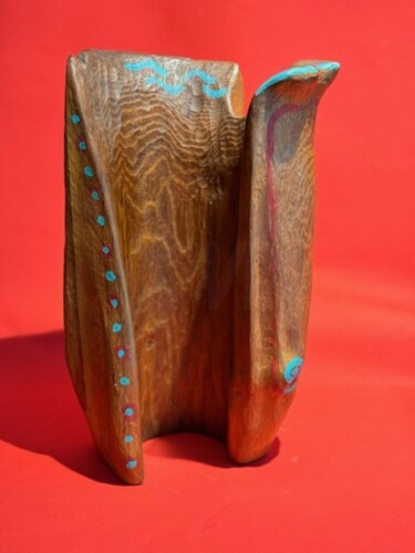 Sculpture titled "Öffnung     / Akazi…" by Marlena Weindel, Original Artwork, Wood