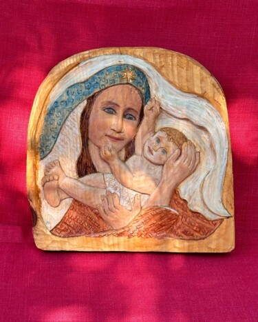 "Jungfrau mit Kind R…" başlıklı Heykel Marlena Weindel tarafından, Orijinal sanat, Ahşap