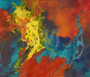 Pintura intitulada "Entre les mondes" por Nelly Coudoux, Obras de arte originais, Acrílico