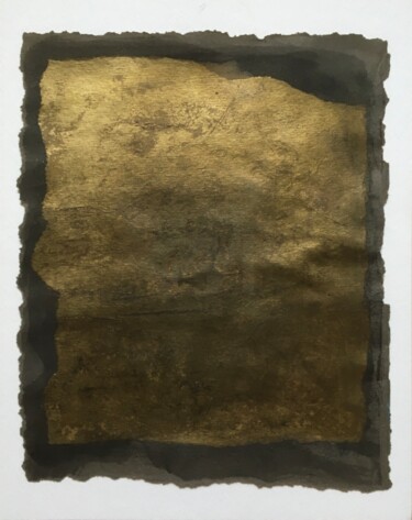 Картина под названием "Black and Gold 1" - Elaine Wilday, Подлинное произведение искусства, Коллажи