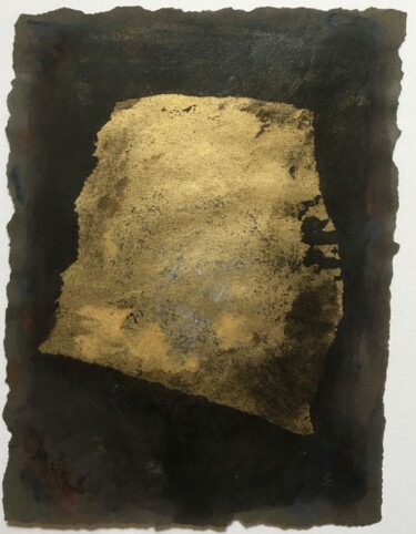 Malarstwo zatytułowany „Black and Gold 4” autorstwa Elaine Wilday, Oryginalna praca, Kolaże