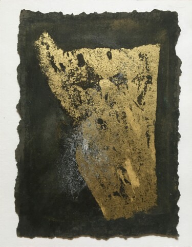 Картина под названием "Black and Gold 6" - Elaine Wilday, Подлинное произведение искусства, Коллажи