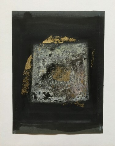 Картина под названием "Black and Gold 7" - Elaine Wilday, Подлинное произведение искусства, Коллажи