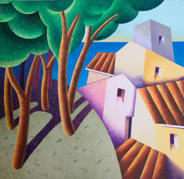 Pintura intitulada "Dalla pineta" por Giancarlo Colombo, Obras de arte originais, Acrílico