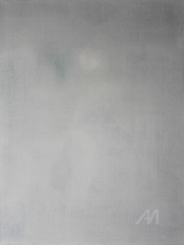 Painting titled "Walking alone betwe…" by Min Zou, Original Artwork, Oil Mounted on Wood Stretcher frame