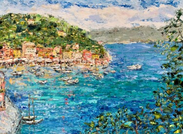 "Large Portofino Coa…" başlıklı Tablo Vilma Gataveckiene tarafından, Orijinal sanat, Petrol