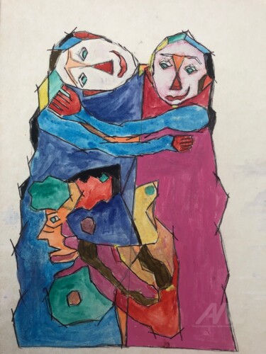 Ζωγραφική με τίτλο "ART SINGULIER 1" από Étienne Dupé, Αυθεντικά έργα τέχνης, Γκουάς