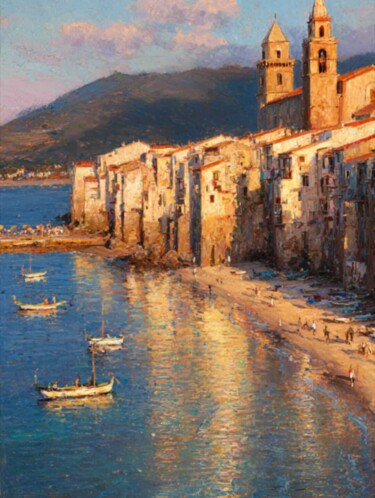 Painting titled "Большая картина мас…" by Anna S., Original Artwork, Oil