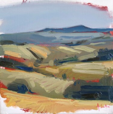 Malerei mit dem Titel "Petit paysage" von Anthony Soulié, Original-Kunstwerk, Öl Auf Keilrahmen aus Holz montiert