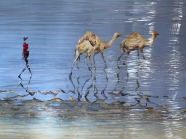 Painting titled "Orizzonti imprevedi…" by Francesco Pellerano, Original Artwork, Oil Mounted on Wood Stretcher frame