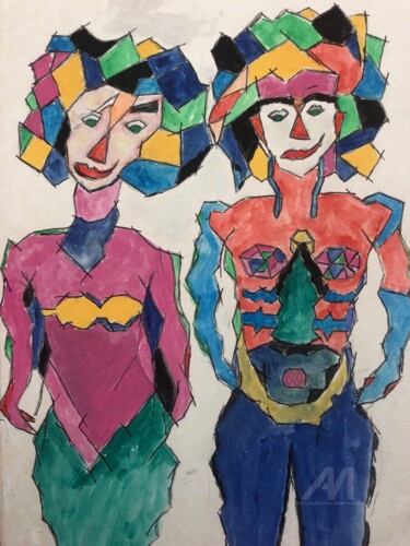 Ζωγραφική με τίτλο "ART SINGULIER 12" από Étienne Dupé, Αυθεντικά έργα τέχνης, Γκουάς