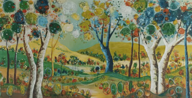 Pintura intitulada "Dancing in the Hills" por Bagya Art Gallery, Obras de arte originais, Acrílico