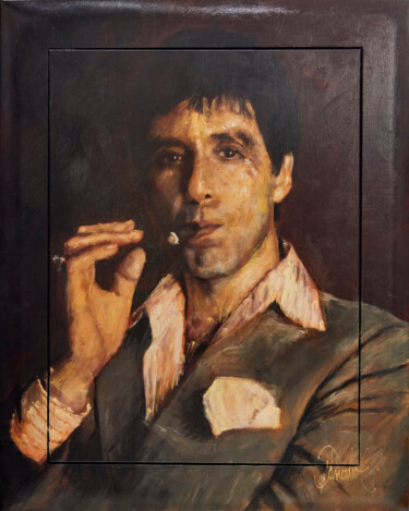 Schilderij getiteld "Scarface III" door Peter Donkersloot, Origineel Kunstwerk, Acryl
