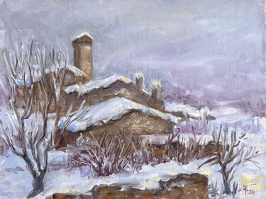 Painting titled "Plein air study Sva…" by Sasha Tovstik, Original Artwork, Oil Mounted on Cardboard